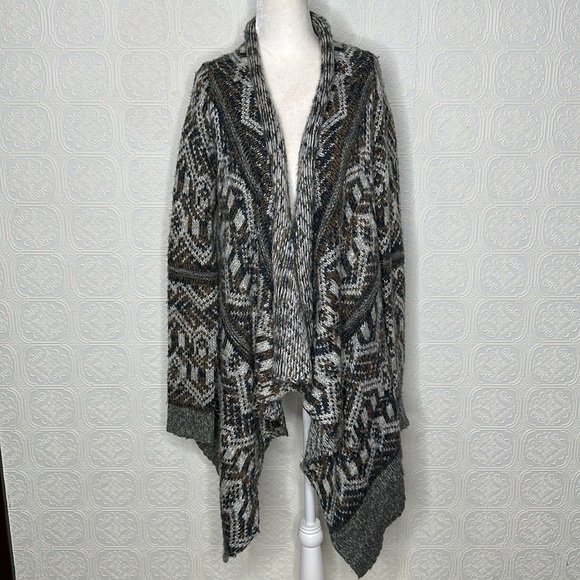 Anthropologie Sweater | Staring at Stars Anthro Aztec Drape Front Cardig… - Picture 1 of 10